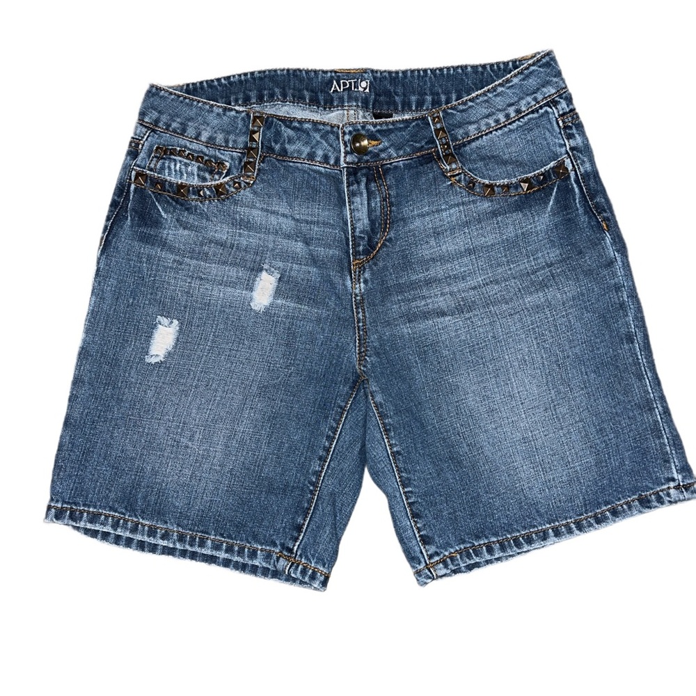 100% cotton Studded Blue Denim Shorts